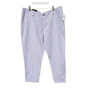 Gap Pants Women’s 16 Lilac Purple Linen Blend Girlfriend Chino Crop Flat Front